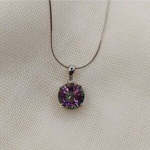 4.8 Carat Mystic Quartz Rainbow S925 Sterling Silver Pendant and Necklace